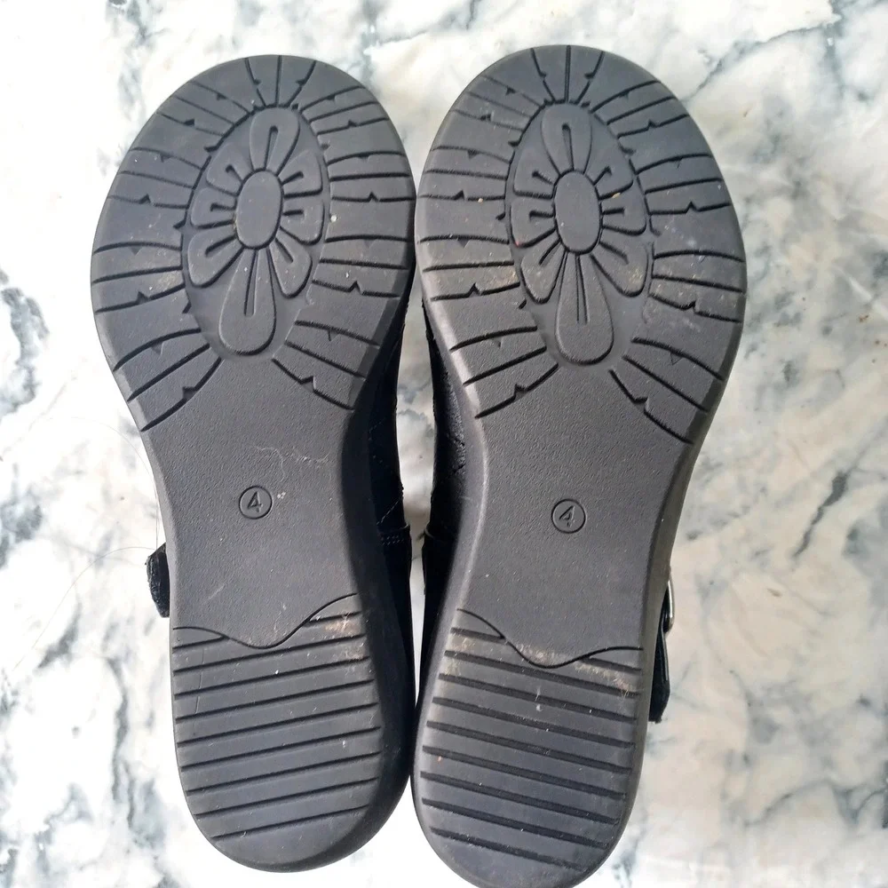 Rachel Shoes Mary Jane Girls Size 4 Black Quilted Buckle Strap Dress‎ Shoes